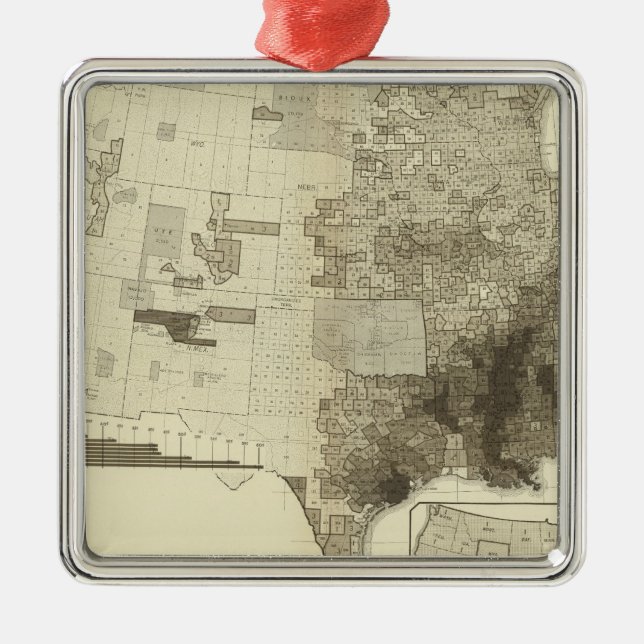 colour coded population by counties metal tree decoration (Front)