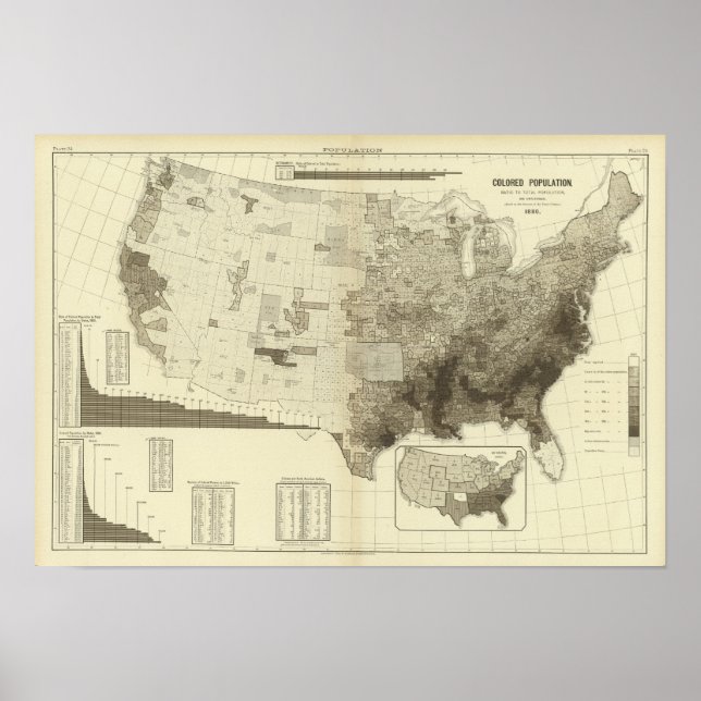 colour coded population by counties poster (Front)