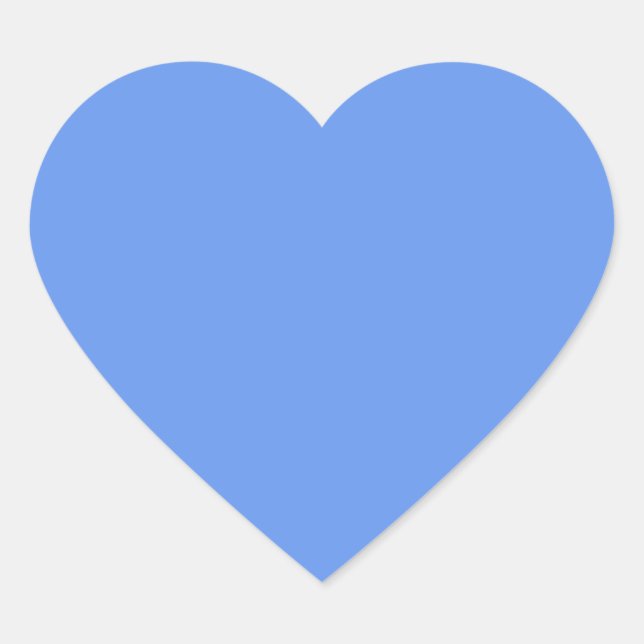 colour cornflower blue heart sticker (Front)