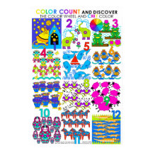 Colour Count and Discover CMY Colour Large Poster