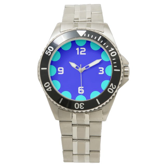 Colour Crescent - Cyan on Blue Watch (Front)