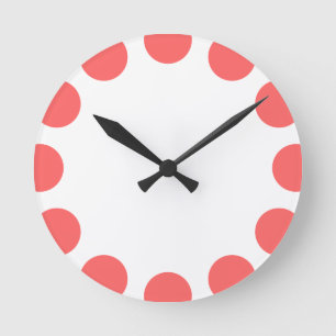Colour Crescent - Tropical Pink with White Round Clock