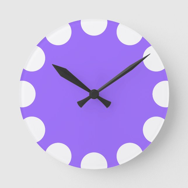 Colour Crescent - White with Violet Round Clock (Front)