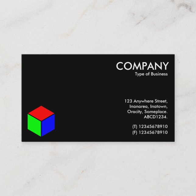 Colour Cube - Black Business Card (Front)