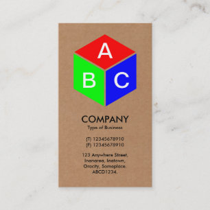 Colour Cube - Initials - Cardboard Business Card