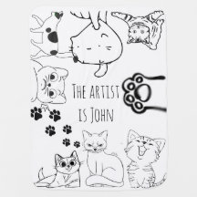 Colour & Cuddle Cat Blanket