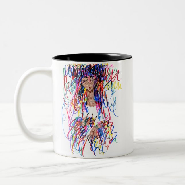 Colour Curls Two-Tone Coffee Mug (Left)