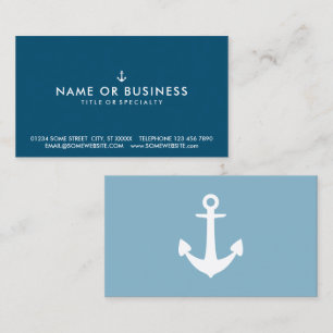 Colour Customisable Simple Ship Anchor Business Ca Business Card