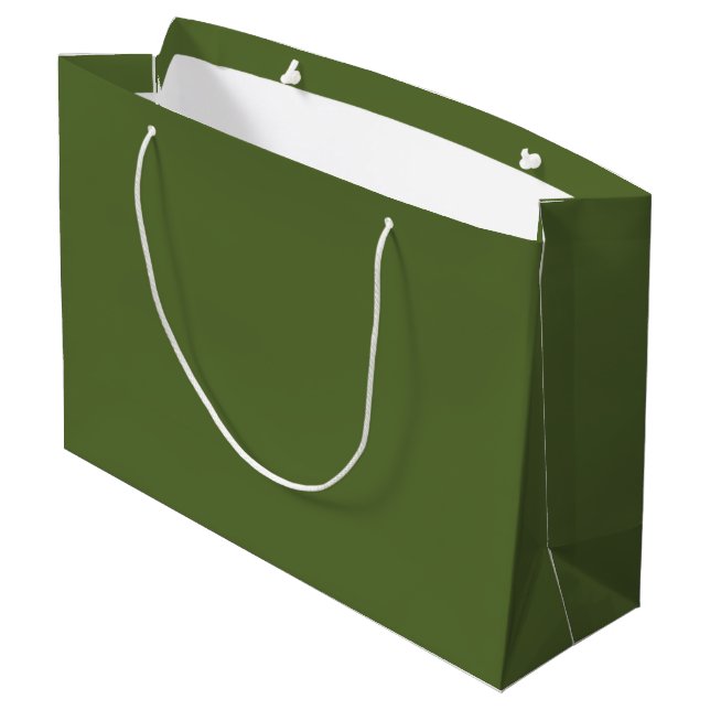 colour dark olive green large gift bag (Back Angled)