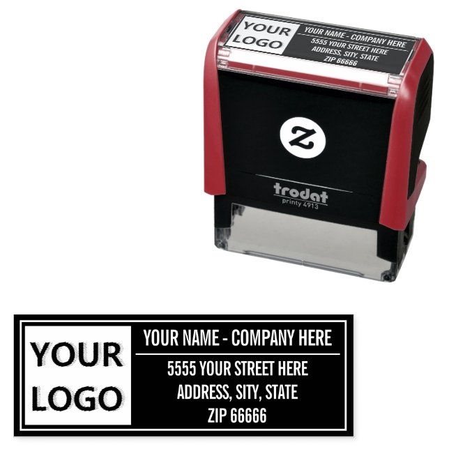 Colour Design Your Own Logo Name Address Stamp (In Situ)