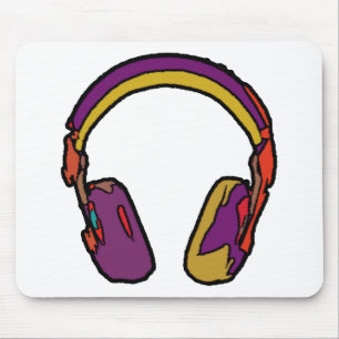 colour dj headphone mouse pad