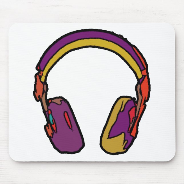 colour dj headphone mouse pad (Front)