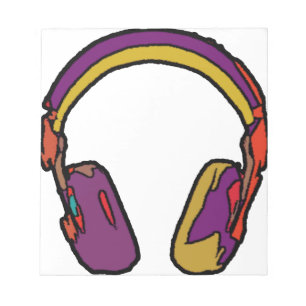 colour dj headphone notepad