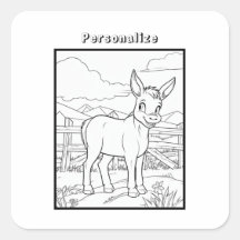Colour Donkey At The Farm Personalise  