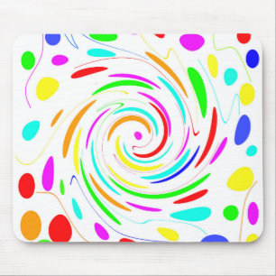 Colour Dot Swirl Mousepad