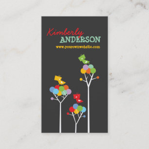 Colour Dot Trees + Cute Birds Custom Profile Card