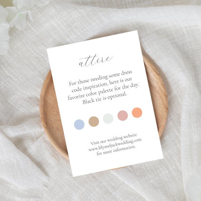 Colour Dot Wedding Attire Dress Code Enclosure Car Card (Creator Uploaded)