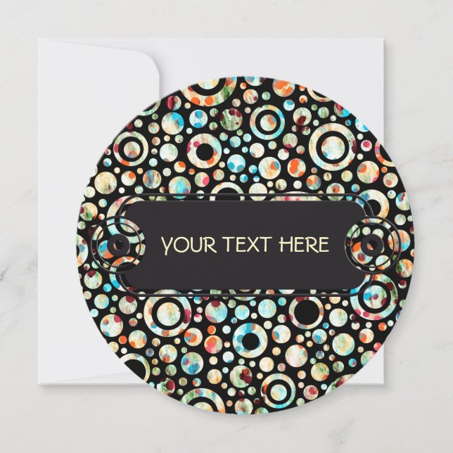 Colour Dots & Circle Pattern + your text & backgr. (Front)
