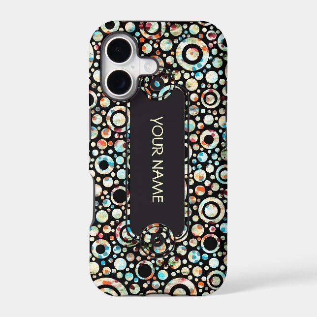 Colour Dots & Circle Pattern + your text & backgr. (Back)