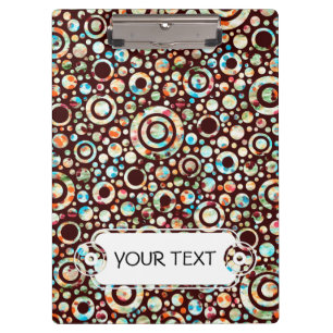 Colour Dots & Circle Pattern + your text & backgr. Clipboard