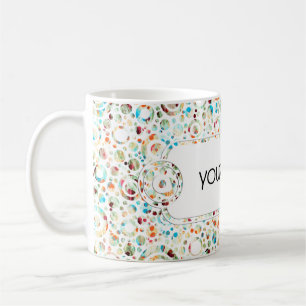 Colour Dots & Circle Pattern + your text & backgr. Coffee Mug