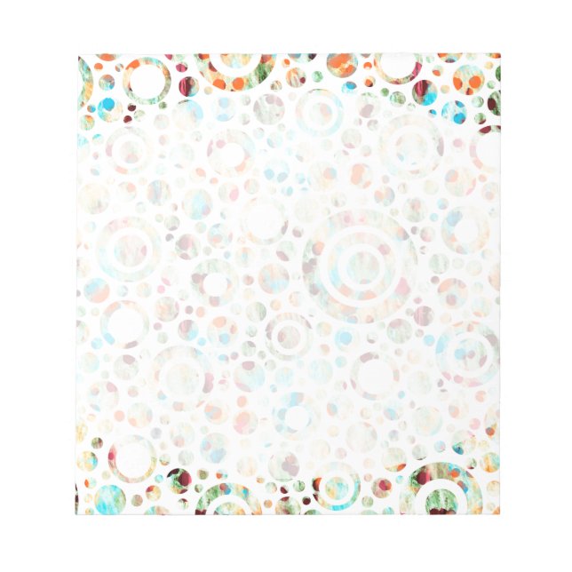 Colour Dots & Circle Pattern + your text & backgr. Notepad (Front)