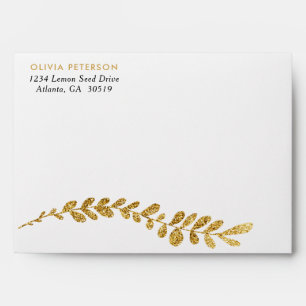 Colour Editable Faux Gold Leaf Wedding Envelope