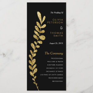 Colour Editable Faux Gold Leaf Wedding Progam Program