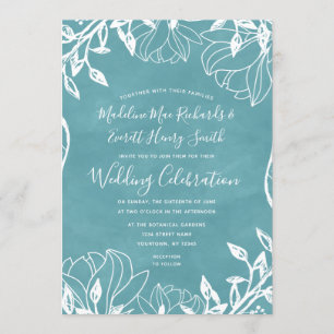 Colour Editable Floral Spring Wedding Invitation
