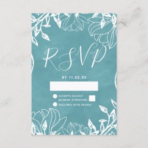 Colour Editable Floral Watercolor Wedding RSVP