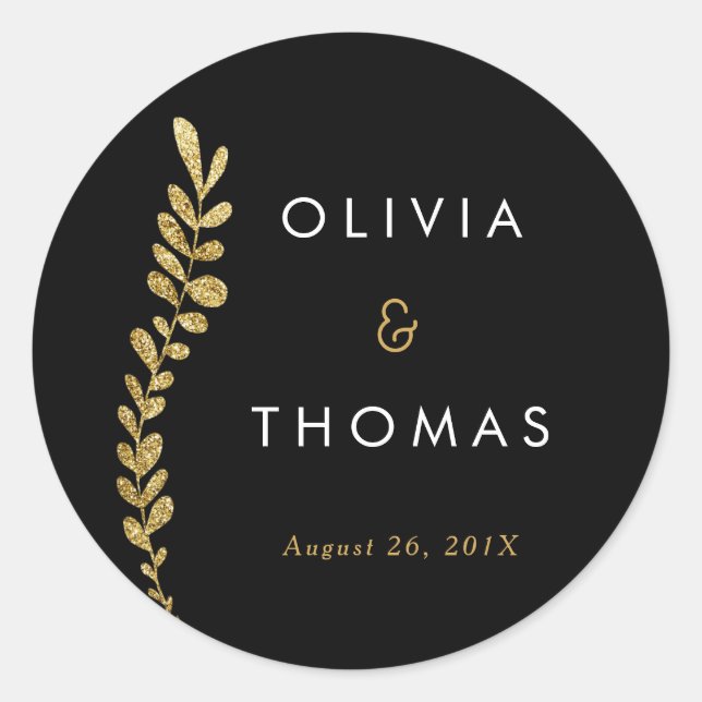 Colour Editable Gold Leaf Sticker, Favour Sticker (Front)