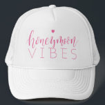 Colour editable honeymoon vibes bride hat<br><div class="desc">Cute Personalised honeymoon vibes bride hat for new bride.
To customise the colour of "honeymoon vibes" script: Under "Personalise this template",  select "Click to customise further",  then change the background colour as you wish.</div>