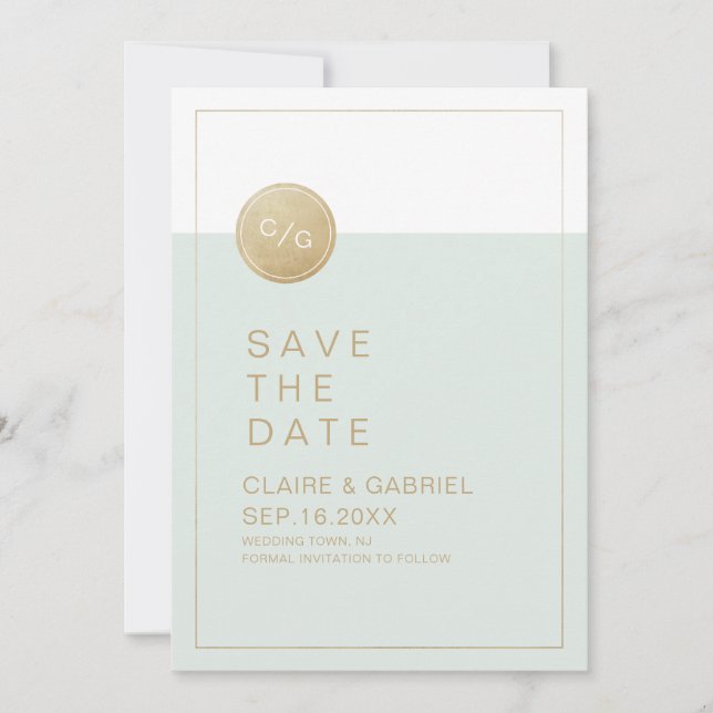 Colour editable minimalist modern save the date (Front)