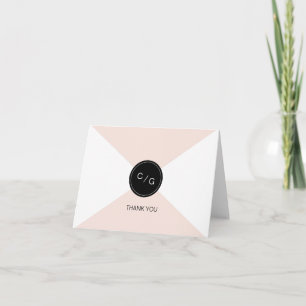Colour editable minimalist modern wedding thank yo you card