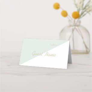 Colour editable mint minimalist modern place cards
