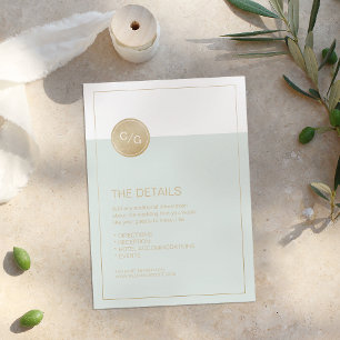 Colour editable modern wedding details card