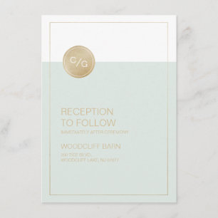 Colour editable modern wedding reception card