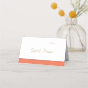 Colour editable orange modern place cards