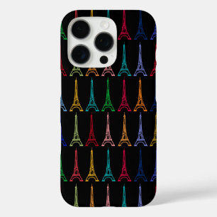 colour eiffel towers pattern iPhone 16 pro case