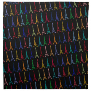 colour eiffel towers pattern napkin