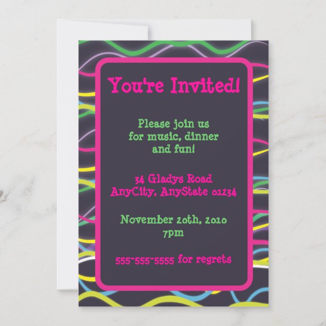 Colour Electric Invitations (Front)