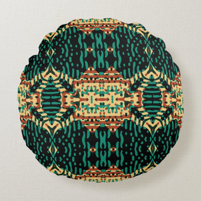 Colour Engraving pattern. Vintage illustrationabst Round Cushion (Front)