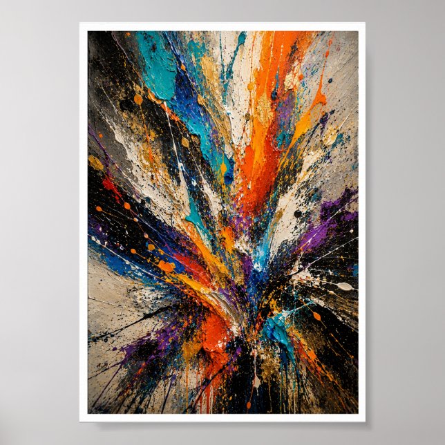 Colour Explosion Abstract  Poster (Front)