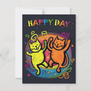 Colour Explosion Cat Celebration Card