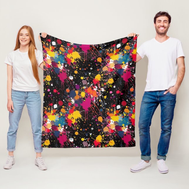 Colour Explosion Fleece Blanket (In Situ)