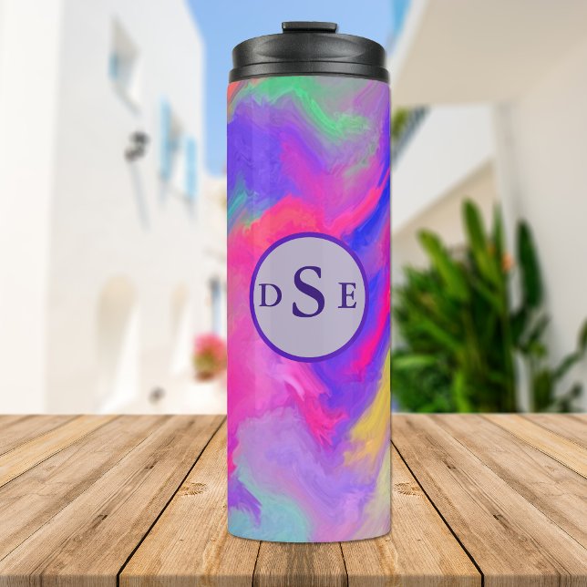 Colour Explosion Monogram Thermal Tumbler (Creator Uploaded)