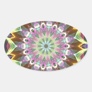 Colour Explosion Oval Sticker