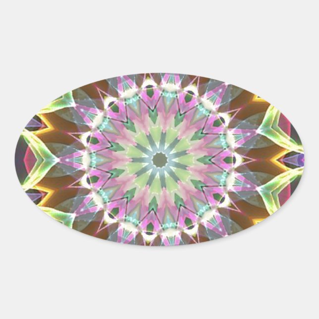 Colour Explosion Oval Sticker (Front)