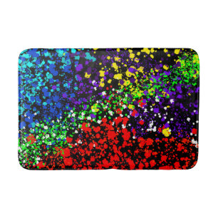 Colour Explosion Paint Dots Colourful Modern Cool Bath Mat