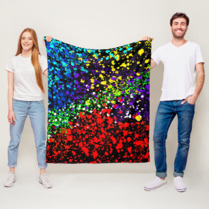 Colour Explosion Paint Dots Colourful Modern Cool Fleece Blanket